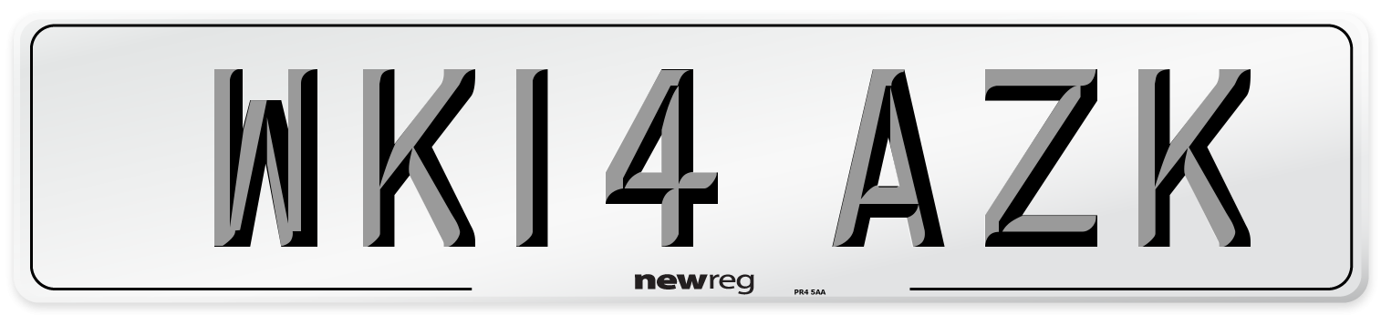 WK14 AZK Number Plate from New Reg